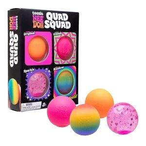 Quad Squad Kids Stress Balls Set - Pink, Orange, Rainbow